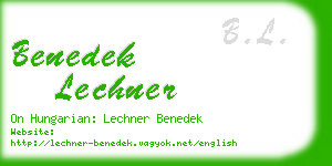 benedek lechner business card